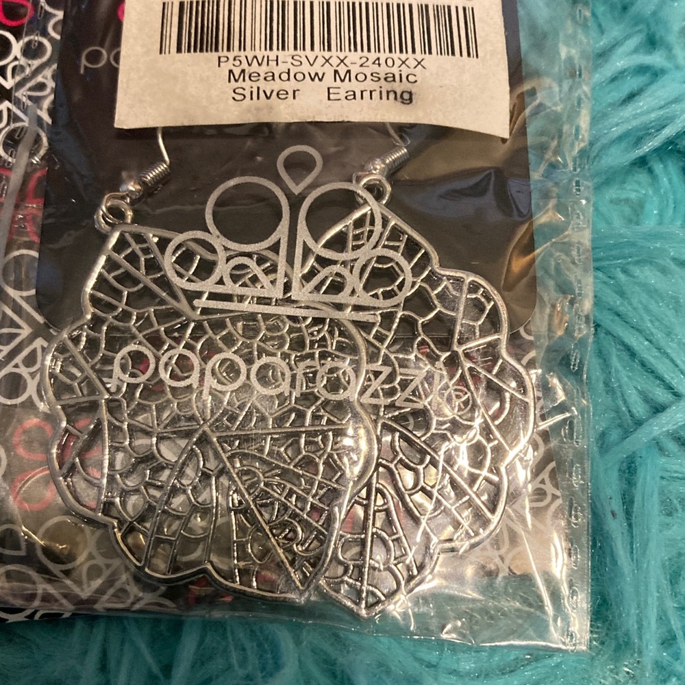 Paparazzi Meadow Mosaic Silver Earrings